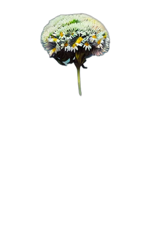 flower, crown, umbrella, staff, 3d render, photorealistic, concept art, pixel art transparent PNG cut-out