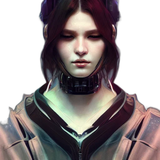 face, robot, mask, crown, cyberpunk, fantasy art, concept art, photorealistic transparent PNG cut-out