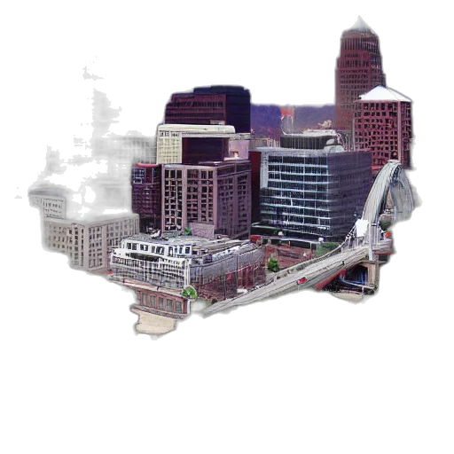 building, concept art, 3d render, pixel art, photorealistic, city street, highly, realistic transparent PNG cut-out
