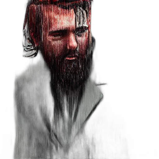 face, jacket, hair, creature, concept art, photorealistic, comic book art, watercolor transparent PNG cut-out