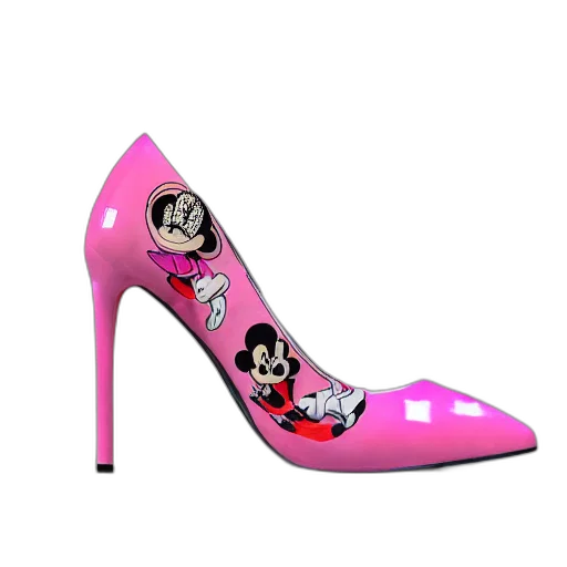 shoes, cartoon, 3d render, neon lights transparent PNG cut-out
