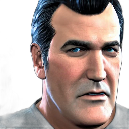 face, staff, 3d render, photorealistic, concept art, comic book art, screenshot, bruce transparent PNG cut-out