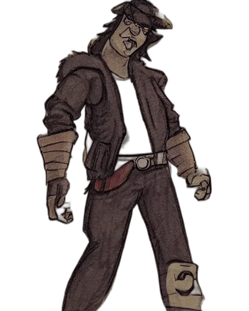 jacket, staff, concept art, comic book art transparent PNG cut-out