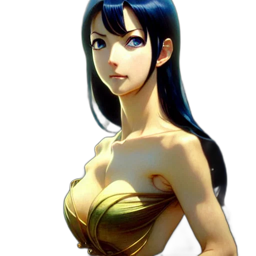 dress, face, jewelry, concept art transparent PNG cut-out