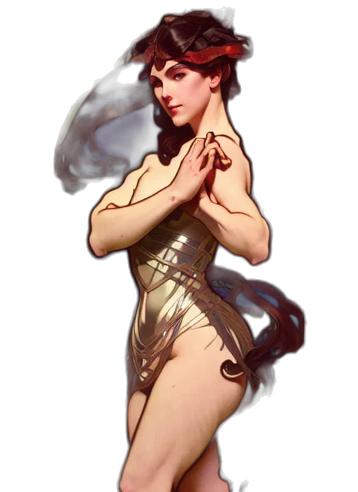 dress, concept art, fantasy art, pixel art, comic book art, fire, golden, dark transparent PNG cut-out