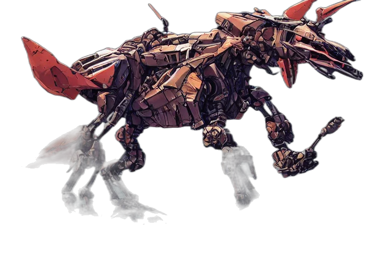 robot, animal, dragon, weapon, concept art, fantasy art, 3d render, watercolor transparent PNG cut-out