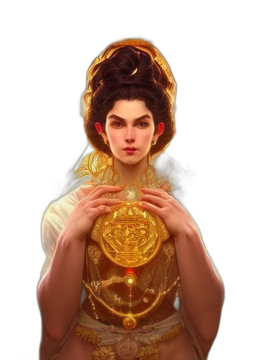 crown, jewelry, staff, face, fantasy art, concept art, pixel art, photorealistic transparent PNG cut-out