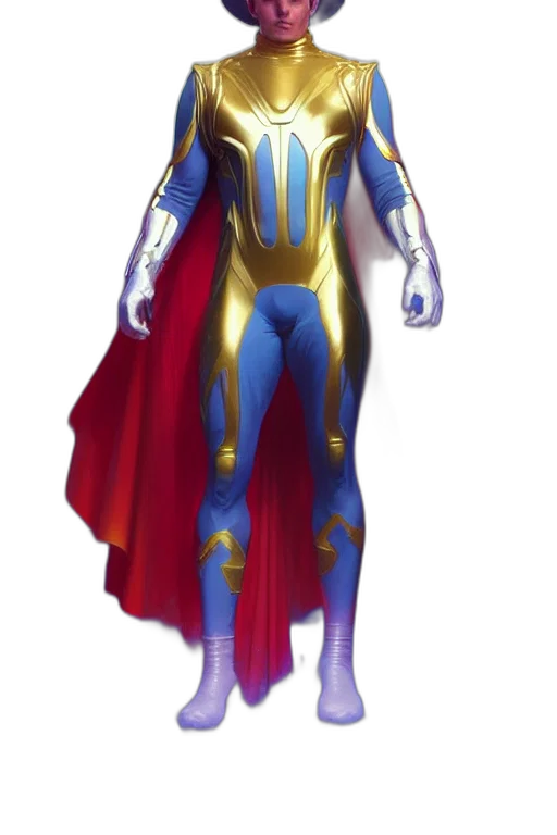 concept art, comic book art, 3d render, fantasy art, blue, nebula, powered, male transparent PNG cut-out