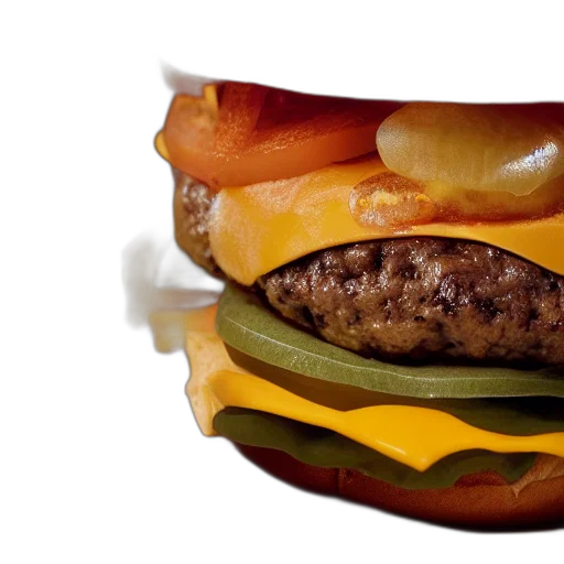 food, photorealistic, 3d render, very, detailed, cheese, burger, someones transparent PNG cut-out