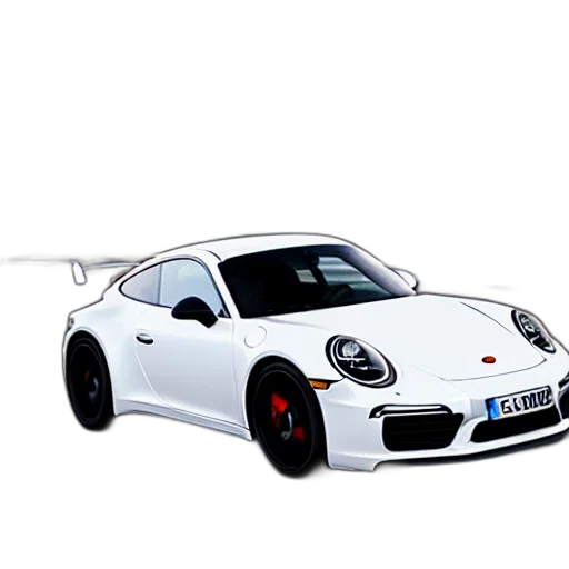 car, animal, weapon, 3d render, photorealistic, concept art, white, porsche transparent PNG cut-out