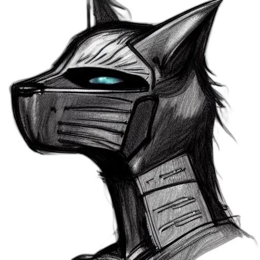 mask, robot, staff, animal, concept art, fantasy art, comic book art, cyberpunk transparent PNG cut-out
