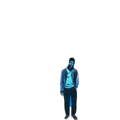 jacket, mask, robot, creature, 3d render, pixel art, vaporwave, concept art transparent PNG cut-out