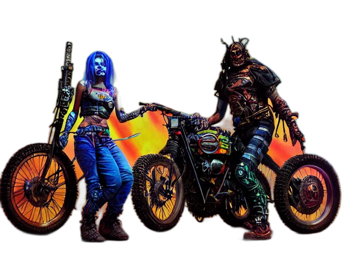 weapon, concept art, cyberpunk, comic book art transparent PNG cut-out