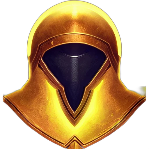 mask, crown, jewelry, sword, concept art, fantasy art, golden, perfectly transparent PNG cut-out