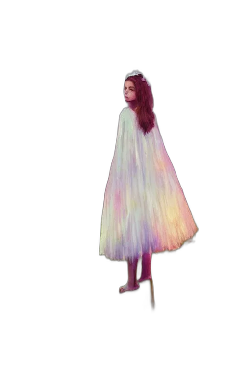 dress, hair, creature, concept art, watercolor, fantasy art, pixel art, outer space transparent PNG cut-out