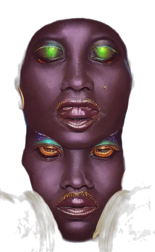 mask, face, jewelry, crown, concept art, comic book art, fantasy art, cyberpunk transparent PNG cut-out