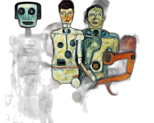 robot, concept art, comic book art, watercolor transparent PNG cut-out