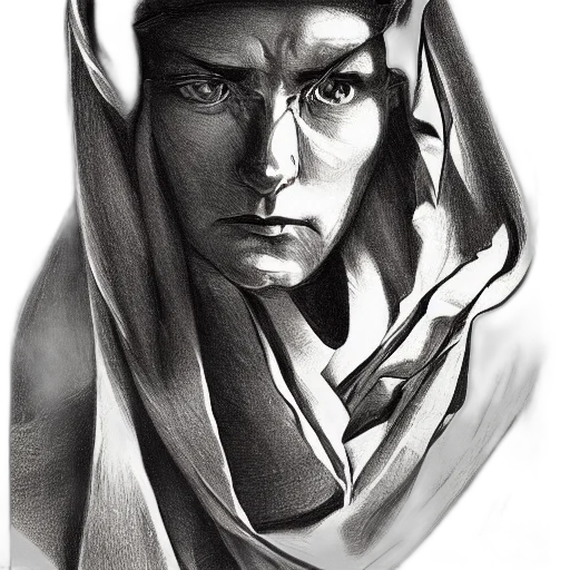 face, mask, hat, pencil sketch, comic book art, photorealistic, fantasy art, still transparent PNG cut-out