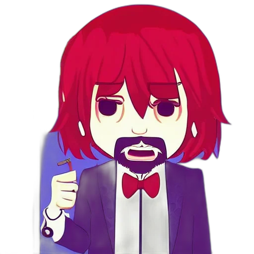 staff, cartoon, anime, pixel art transparent PNG cut-out
