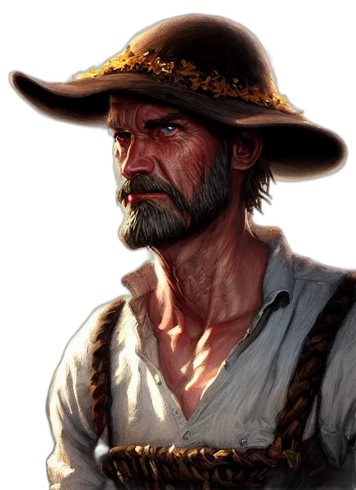 hat, face, staff, weapon transparent PNG cut-out