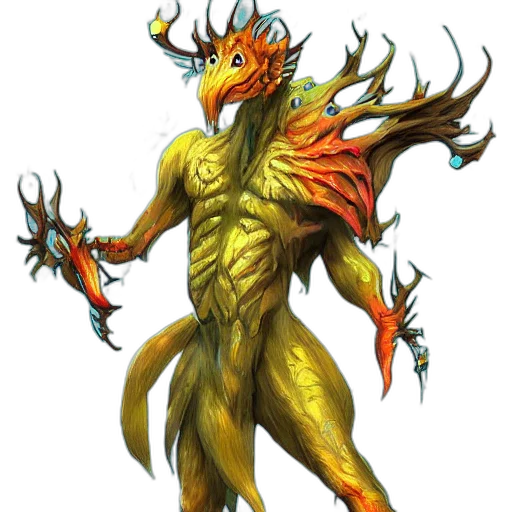 creature, dragon, staff, concept art, fantasy art, golden, digital, art transparent PNG cut-out