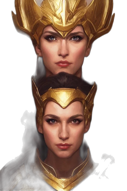 crown, face, jewelry, fantasy art transparent PNG cut-out