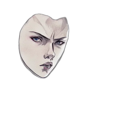 mask, face, creature, jewelry, concept art, watercolor, fantasy art, comic book art transparent PNG cut-out