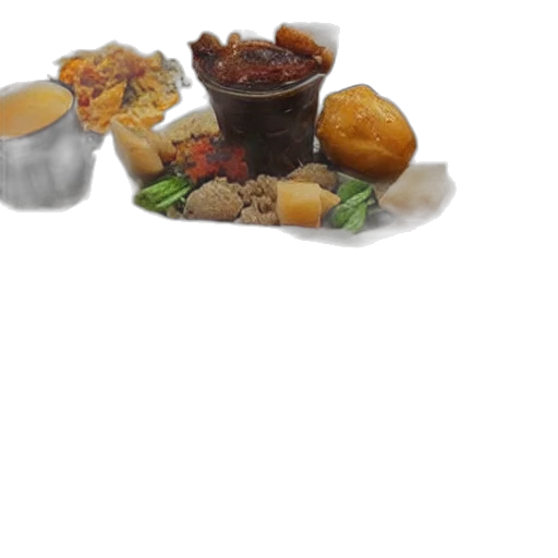 food, 3d render, photorealistic, concept art, earth tones, duas, chickens, restaurante transparent PNG cut-out