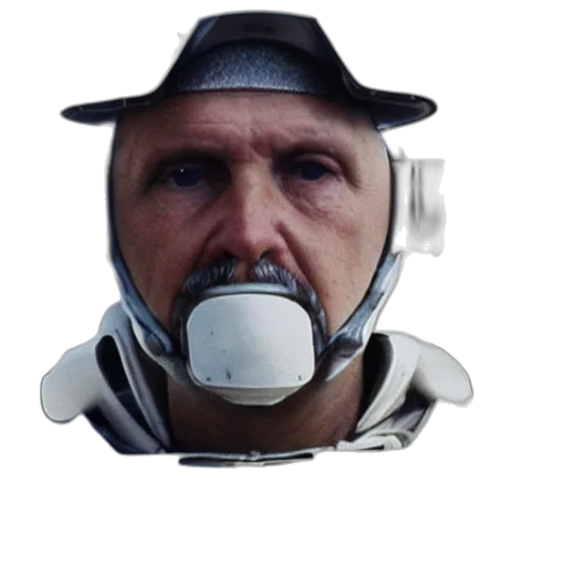 mask, face, robot, hat, concept art, photorealistic, 3d render, cyberpunk transparent PNG cut-out