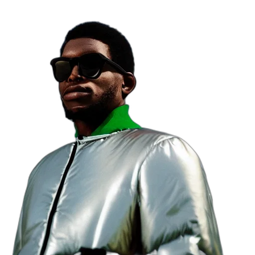 jacket, staff, robot, face transparent PNG cut-out