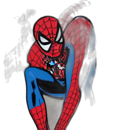 mask, creature, concept art, comic book art, cartoon, pixel art, spider, man transparent PNG cut-out