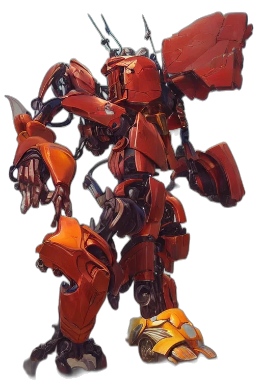 robot, weapon, concept art, 3d render transparent PNG cut-out