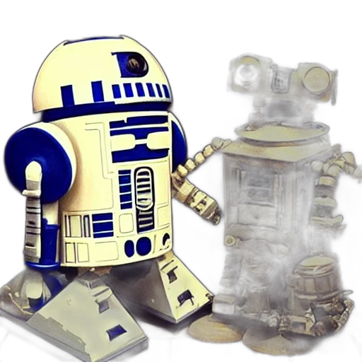 robot, 3d render, concept art, pixel art transparent PNG cut-out