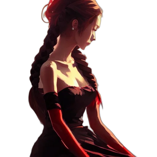 dress, crown, staff, face, concept art, fantasy art, pixel art, anime transparent PNG cut-out