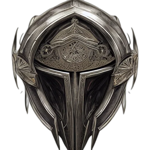 mask, crown, sword, face, fantasy art, concept art, 3d render, photorealistic transparent PNG cut-out