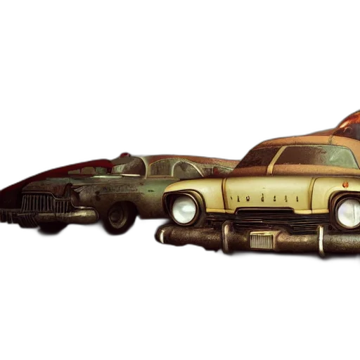 car, weapon, concept art, watercolor, 3d render, photorealistic, earth tones, golden transparent PNG cut-out
