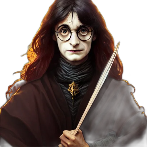 staff, face, sword, fantasy art transparent PNG cut-out