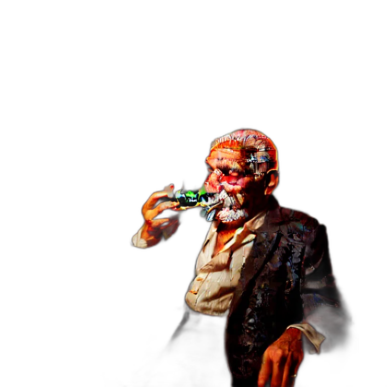 bottle, staff, creature, mask transparent PNG cut-out