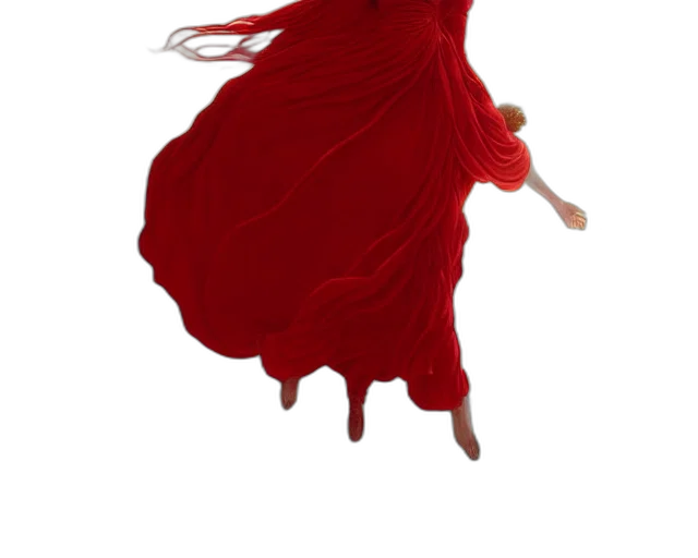 dress, hair, mask, staff transparent PNG cut-out