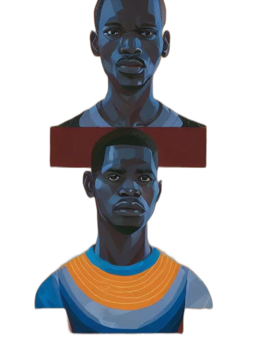face, concept art, 3d render, pixel art transparent PNG cut-out