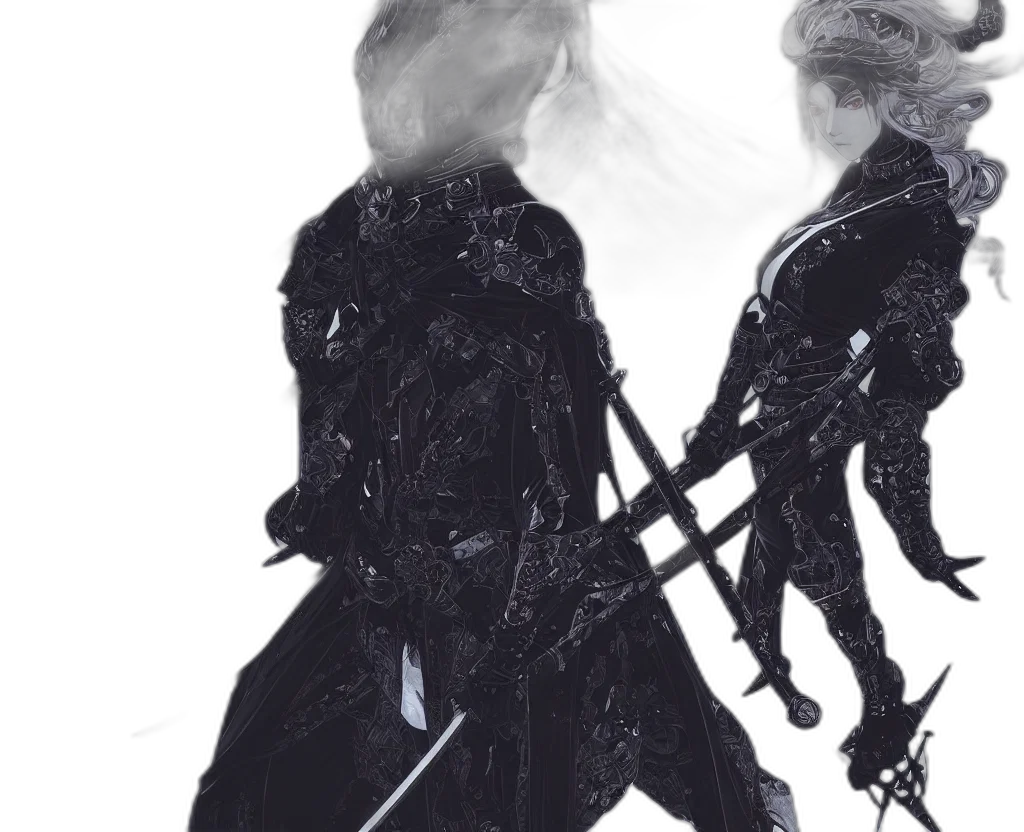 sword, concept art, 3d render, outer space transparent PNG cut-out
