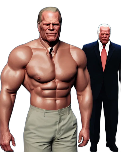 concept art, 3d render, photorealistic, gigachad, muscular, united, states, president transparent PNG cut-out