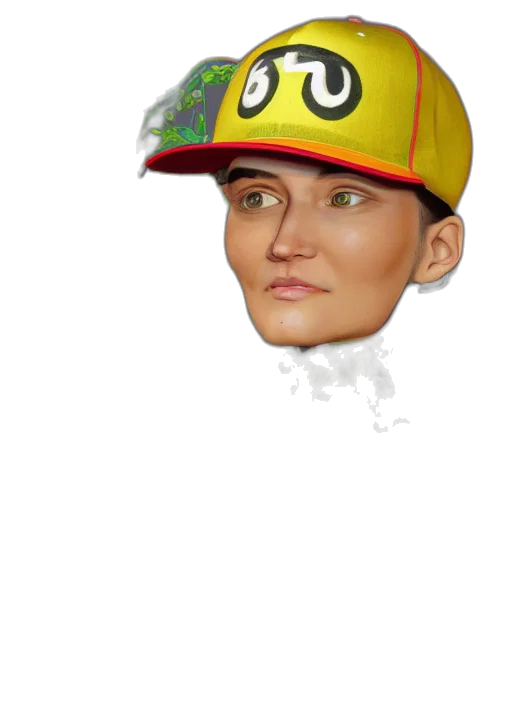 face, hat, mask, creature, photorealistic, 3d render, concept art, pixel art transparent PNG cut-out