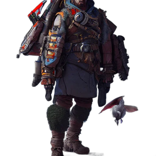 staff, weapon, robot, concept art, fantasy art, cyberpunk, pixel art, red transparent PNG cut-out