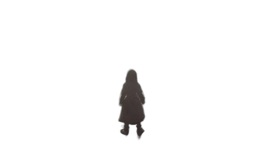 dress, jacket, staff, creature transparent PNG cut-out