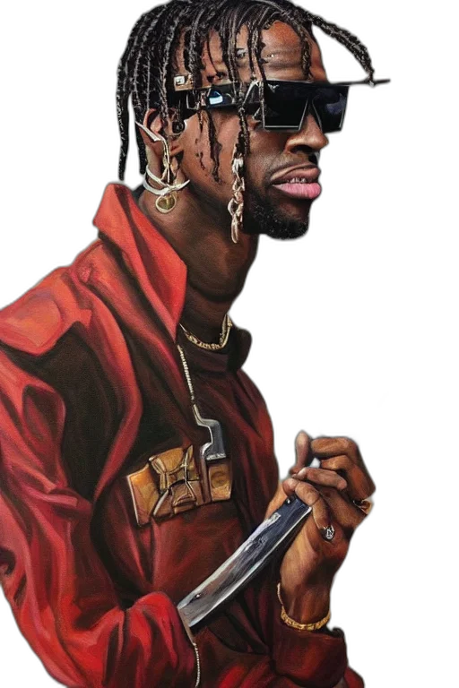 jacket, face, jewelry, weapon transparent PNG cut-out