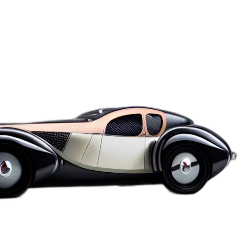car, 3d render, concept art, photorealistic, retro, futuristic, bugatti, type transparent PNG cut-out