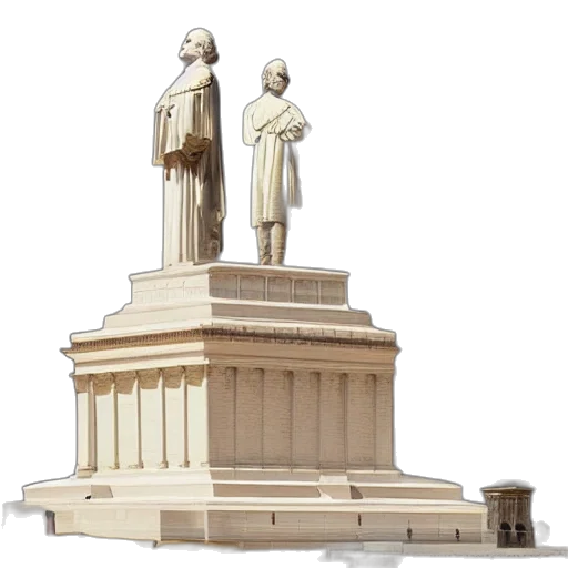 3d render, concept art, city street, statue, george, washington, front, religious transparent PNG cut-out