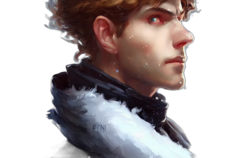 face, crown, jacket, fantasy art, photorealistic, concept art, oil painting, dark transparent PNG cut-out