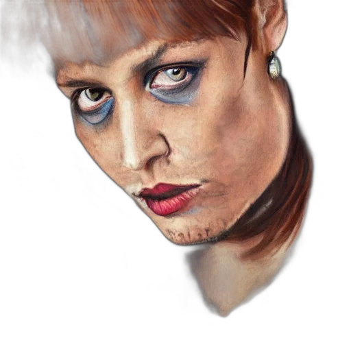 face, photorealistic, watercolor, oil painting transparent PNG cut-out